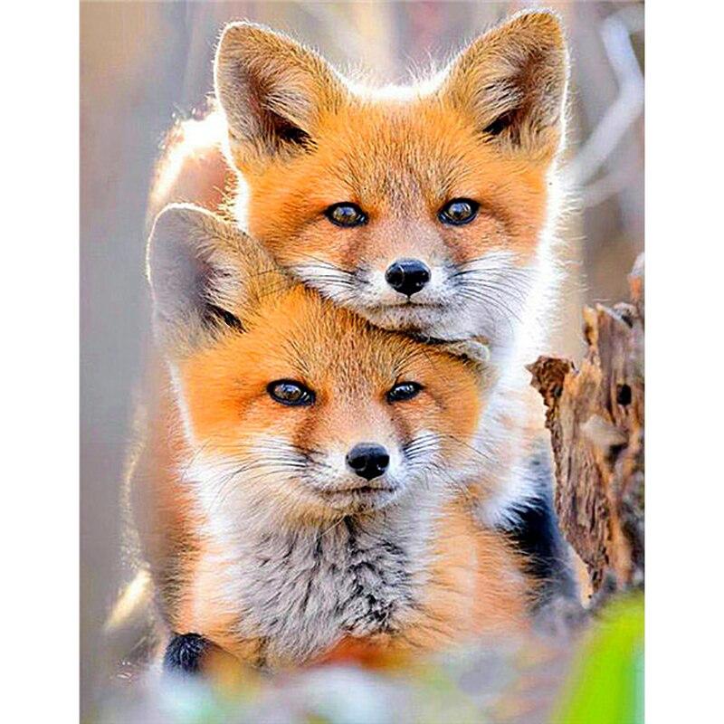 DIY 5D алмазная живопись лиса Алмазная художественная вышивка Animlas вышивка крестиком полная круглая Алмазная мозаика из смолы домашний декор подарок