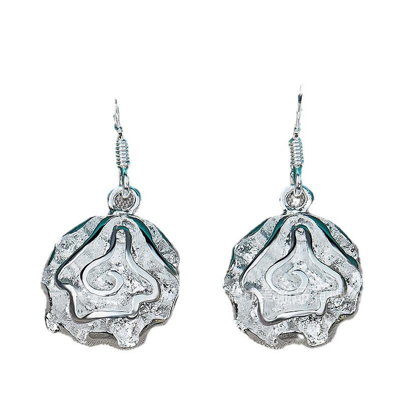 Серьги-цветы «Серебряная роза» для женщин - Коллекция «Красота Западного озера»