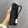 Роскошный матовый чехол для телефона Magsafe со шнурком для iPhone 17 16 15 14 13 12 11 17 Pro Max Air Магнитный цветной бампер Задняя крышка