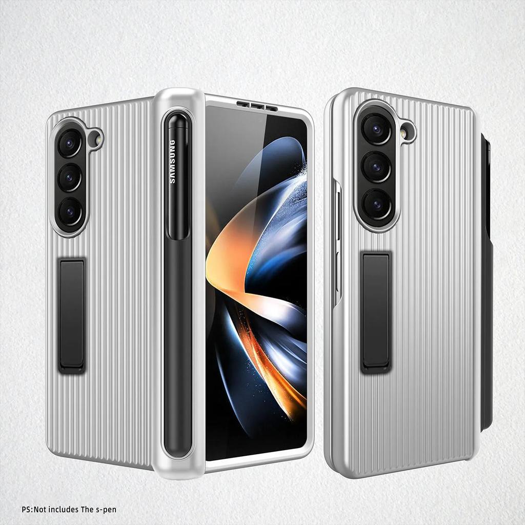 Матовый кронштейн складной шарнир держатель ручки для Samsung Galaxy Z Fold 5 чехол с закаленной пленкой противоударный подставка защита твердый задний защитный чехол