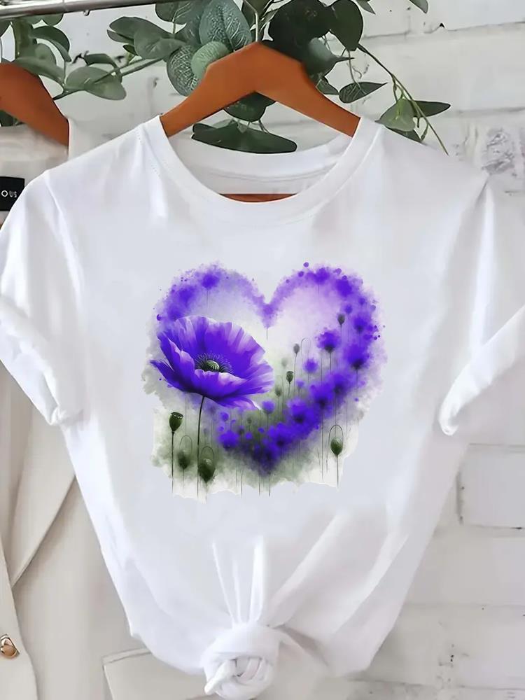 (Азиатский размер) Женская футболка с принтом, повседневная, с коротким рукавом, одежда, сладкая любовь, тренд 90-х, рубашка, модная, женская, графические футболки