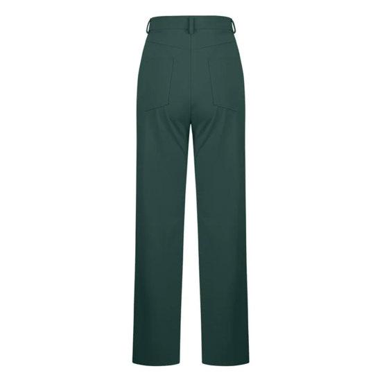 Повседневные брюки прямого кроя с карманами Женские деловые рабочие брюки Однотонные Суперэластичные Длинные брюки