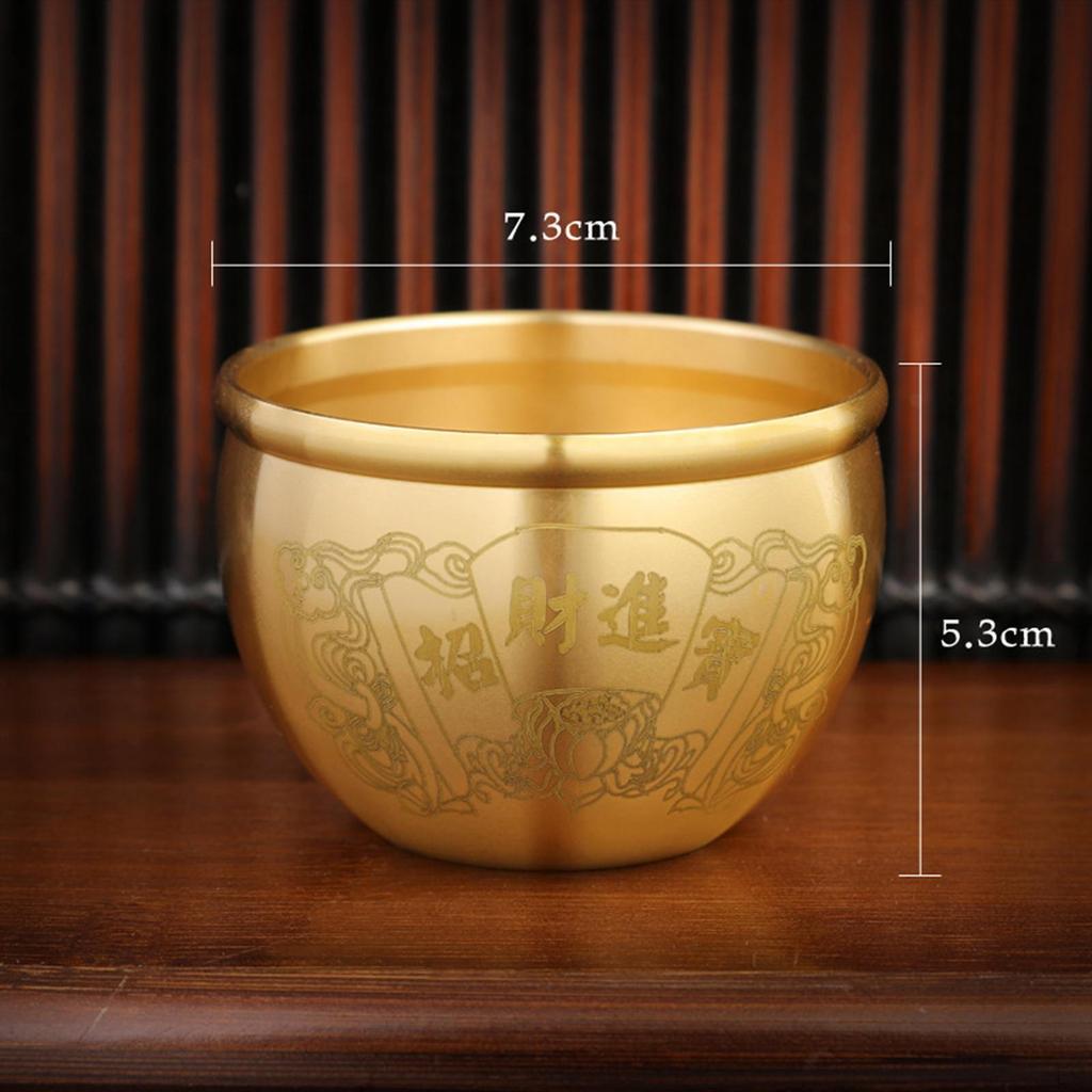 Brass Feng Shui Bowl Chinese Traditional Luck Fortune Wealth Statue Sculpture Success Folk Treasure
