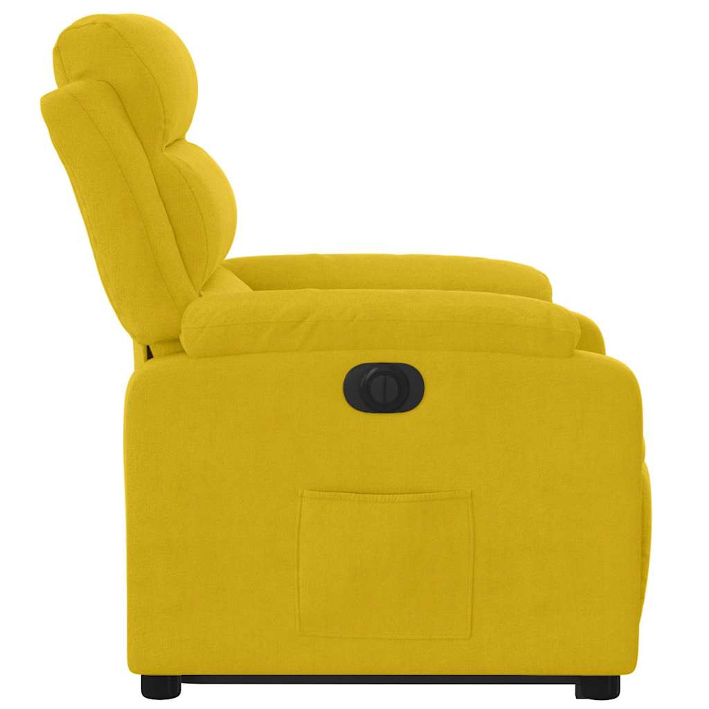Recliner Chair with Lift Assist Electric Yellow Velvet