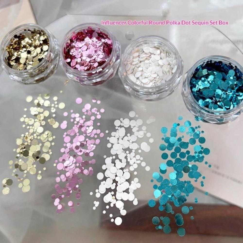 Mini Round Polka Dot Glitter Nail Art Decorations DIY Round Sequined Patchwork Nail Art  Salon Use