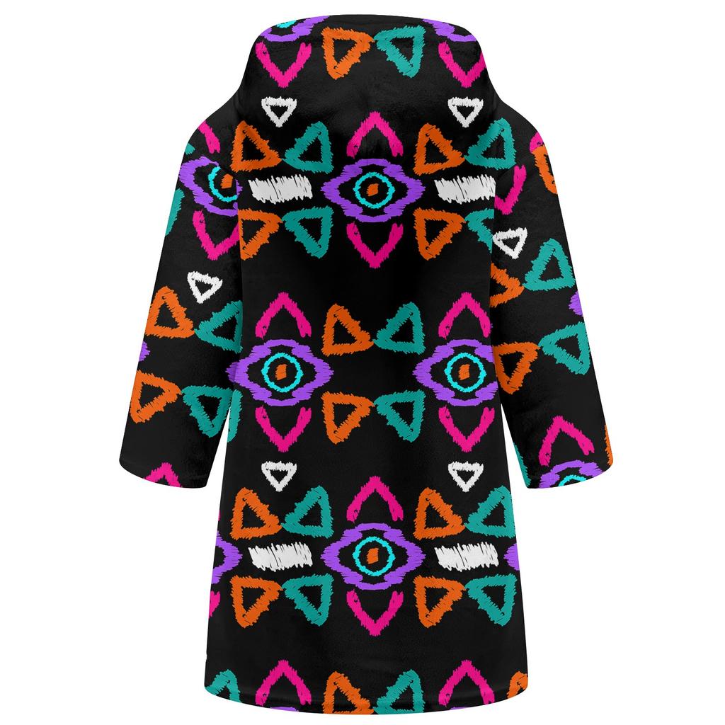 Children's Long Bathrobe Printed Flannel Pajamas