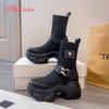 Fashion Aphixta Fashion Spring Autumn Modern Boots Breathable Sock Boots 7.5CM Height Increasing Lady Footwear Shoes Platform Shoes