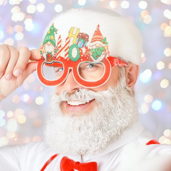 Рождественские очки, праздничные очки для вечеринок, оправа, мультяшный Санта-Клаус, снеговик, снежинка, елка, очки для лося, реквизит для фотосъемки для детей и взрослых