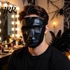 Adjustable Mask Halloween Geometric Mask, Polygonal Cool Party with Mesh Eyes, Unique Costume Black White Cosplay for Masquerade, Accessory Sharp Edge