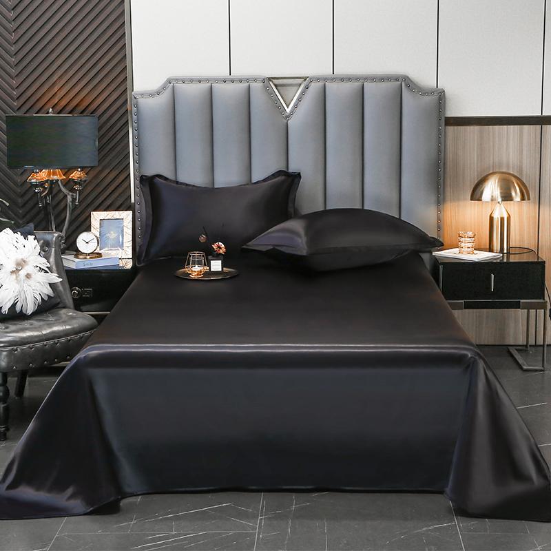 Высококачественные сатиновые простыни, мягкие и удобные однотонные простыни, роскошные простыни для односпальной и полуторной кровати