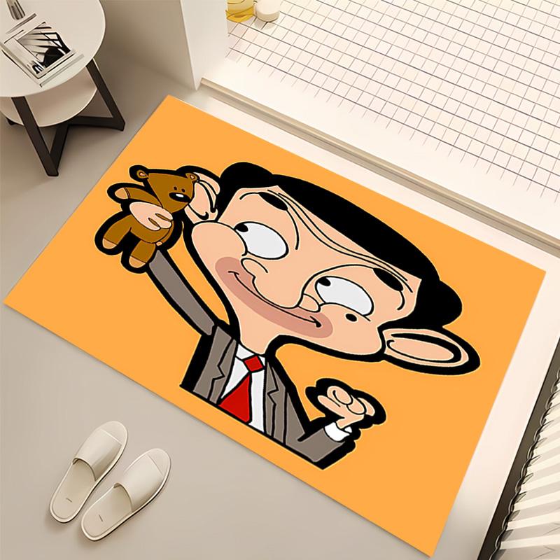 1pc Mr. Bean Print Area Rug - Soft, Washable Non-Slip Indoor Mat, Living Room, Home Office Decorative Rug,Office Decorative
