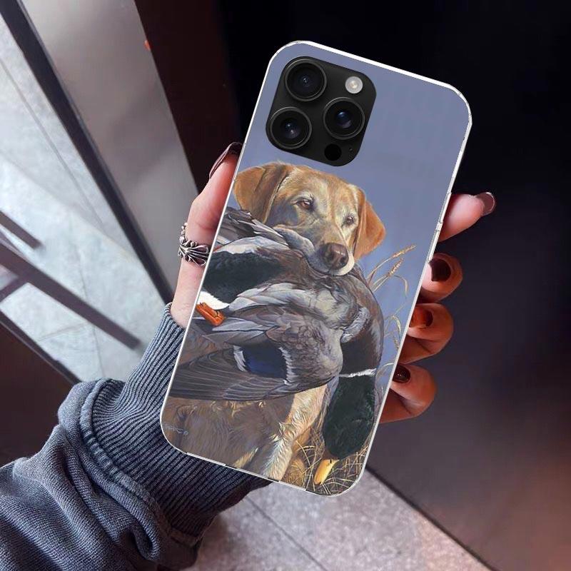 Hunter Dog Hunting Phone Case For iPhone 17 Air 11 13 Mini 14 15 Plus 16 12 Pro Max 16E SE 7 8 Pattern Soft TPU Back Cover 17 A