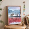 Disney Frozen oil painting art set handmade diy gift home decoration.Elsa Anna Olaf winter scenery wall decor painting kit.
