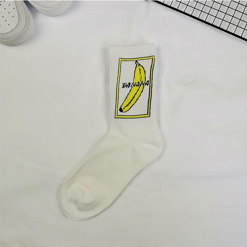 Мужские уличные трендовые носки средней длины, женские носки с лунным кактусом и бананом, впитывающие пот и устойчивые к запаху