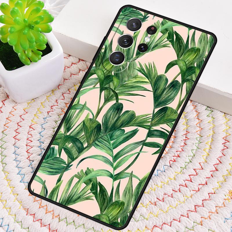 Пальмовые Листья Растение Цветок Силиконовый Чехол для Телефона Для Samsung Galaxy note 10 pro S26 S25 S24 S23 S22 S21 Plus Ultra Capa Чехол