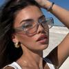 New Trendy And Cool Large Frame Oval Sunglasses Fashion Women'S Brand Designer Oval Glasses Shades Uv400 Eyewear