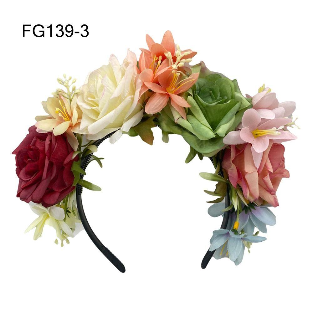 Day of the Dead Mexican Flower Crown Halloween Mexican Hair Accessories for Women