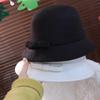 Твидовая шляпа-бантик во французском стиле, фетровая шляпа-котелок на осень-зиму, модная женская шляпа-бантик
