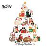 Window And Glass Decorations Christmas Tree Shape Wall Stickers with Xmas Elements/Puppy/Kitten Patterns, Self-Adhesive PVC Decals, Decorative Nursery