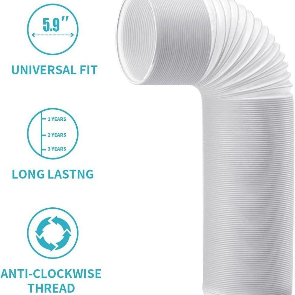 Flexible Hose Portable Ac Hose Connector Extra Long Pipe Air Conditioning Pipe Exhaust Vent