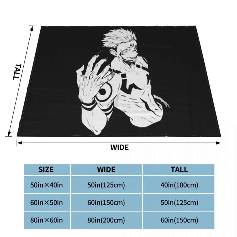 3D print cool anime Sukuna jujutsu Kaisen blankets comfortable soft flannel autumn manga throw blanket for couch travel bedroom
