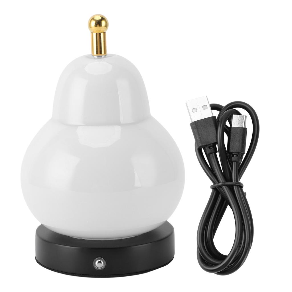 Pear Gourd Table Lamp Touch Control Stepless Dimmable 3 Light Modes Cordless Rechargeable Desk Lamp