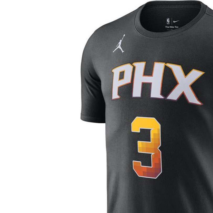 Nike Футболка с круглым вырезом и принтом Phoenix Suns Graphic Letter, мужские топы, черные DV5792-016