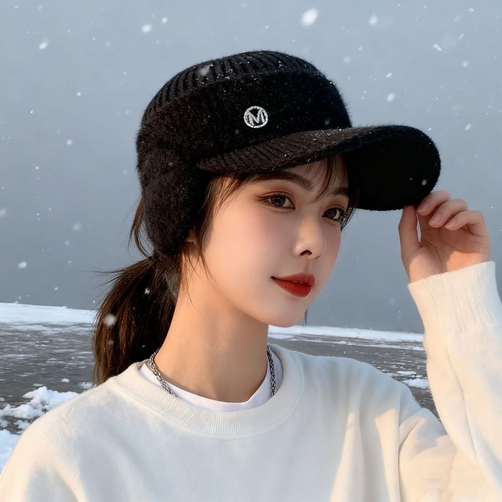 Warm Knitted Hat Thickened Ponytail Hat Fashion Winter Hat  for Women