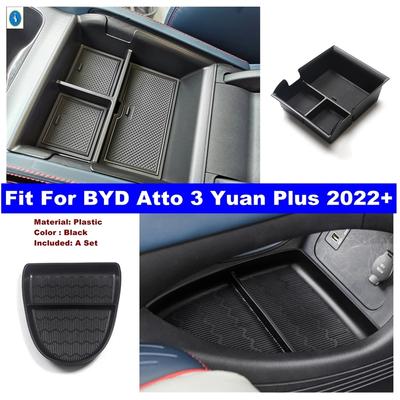 Для BYD Atto 3 Yuan Plus 2024 Центральный подлокотник Ящик для хранения Содержимое Центральная консоль Аксессуары для отделки салона автомобиля