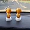 Солнечная игрушка для приборной панели автомобиля в виде собаки Yousheng, Желтый щенок с кивающей головой, Автоматически качающаяся игрушка для офисного стола, Милый животный декор на солнечной батарее для