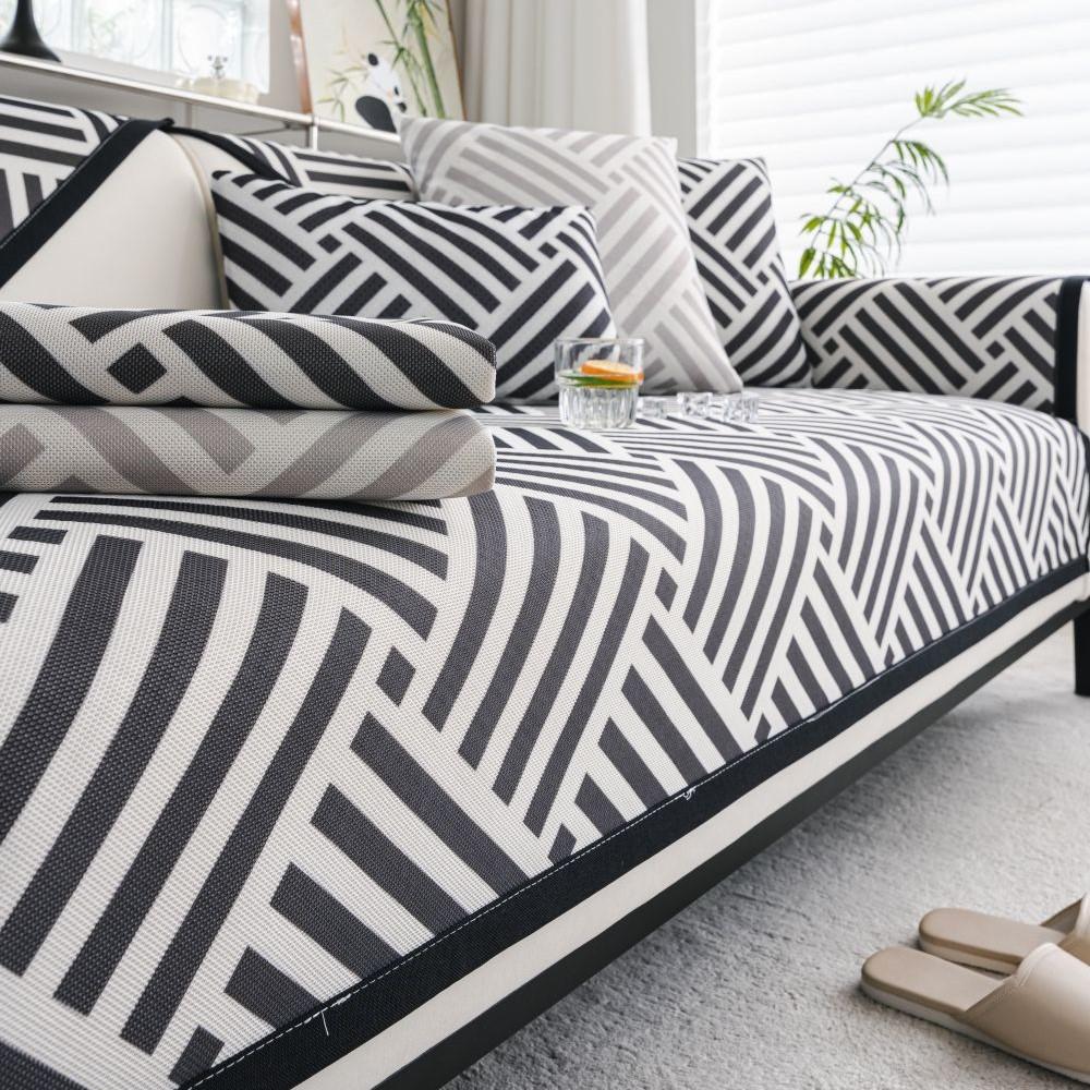 Summer Universal Chenille Sofa Cushion Cover Slipcover Funda Living Room Non-slip Ice Silk Couch Sofa Cover