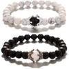 UEUC King&Queen Crown Distance Couple Bracelets His and Her Friendship 8mm Beads Bracelet
