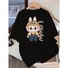 Labu Cartoon Printed Casual T-shirt, Round Neck, Short Sleeved, Adult, Spring/summer/autumn Outfit