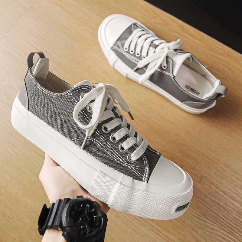 Italian Canvas Shoes Men's Flat Designer Antiskid Walking Shoes Youth Casual Cricket Shoe Fashion Trend Board Comfort Sneaker