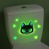 Luminous Green Light Cat Toilet Sticker Toilet Decoration Painting Bathroom Decoration Wall Sticker