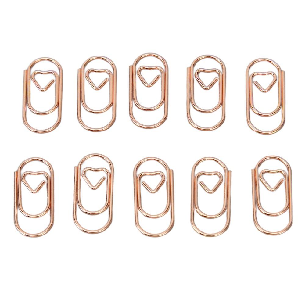 300pcs Electroplated Finish Rose Gold Paper Clips Anti Slip Design Decorative Paperclips DIY Crafts