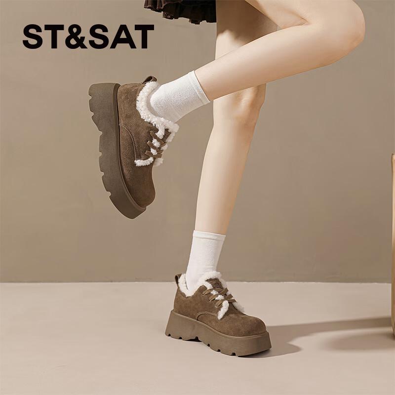 Женские ретро зимние ботинки в стиле Birkenstock на толстой подошве с подкладкой из искусственного меха