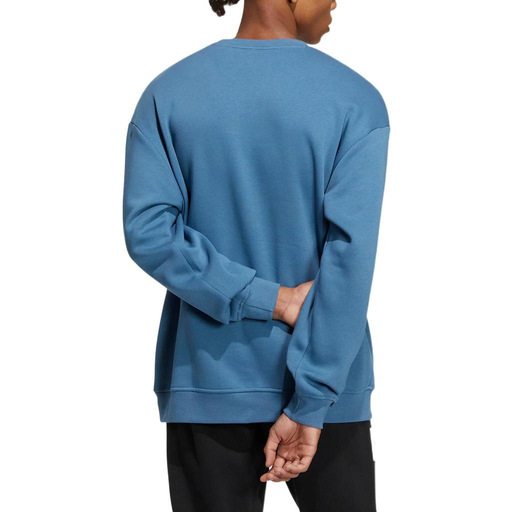 adidas Unisex Blue Crew Neck Embroidered Logo Sweatshirt IB2773