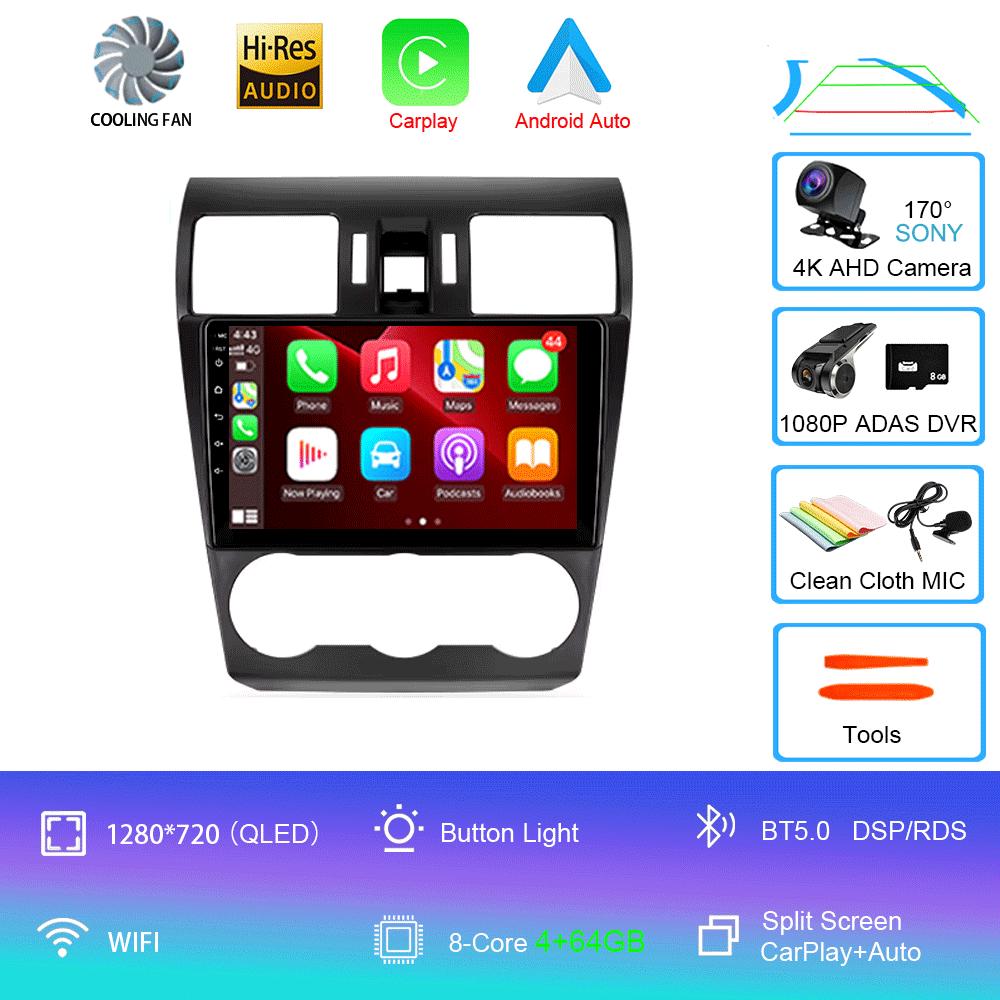 Android 14 Видеоплеер Автомобильный Радиоприемник Carplay Мультимедиа Для Subaru Forester 4 SJ XV WRX 2012- 2018 Автомагнитола GPS Стерео Головное Устройство