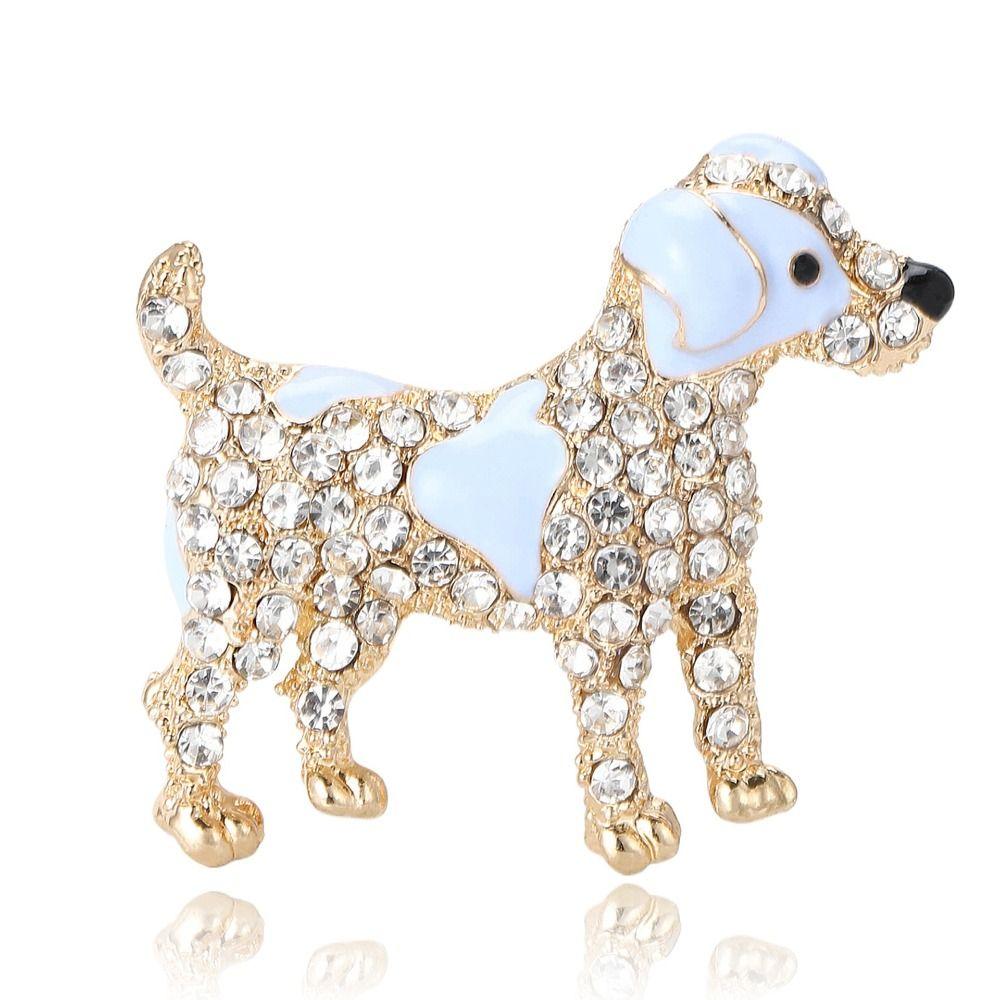 Novelty Dog Brooch Vintage Lapel Pins Fashion Rhinestone Brooch Suit Coat Accessories