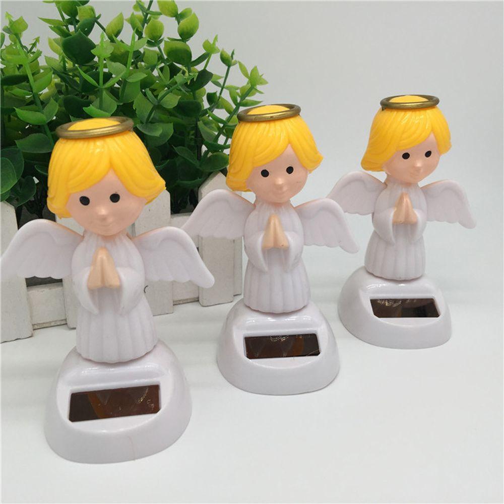 Solar Powered Car Decor Shaking Head Dolls Dancing Flip Dolls Solar Swinging Angel Bobble Head Doll