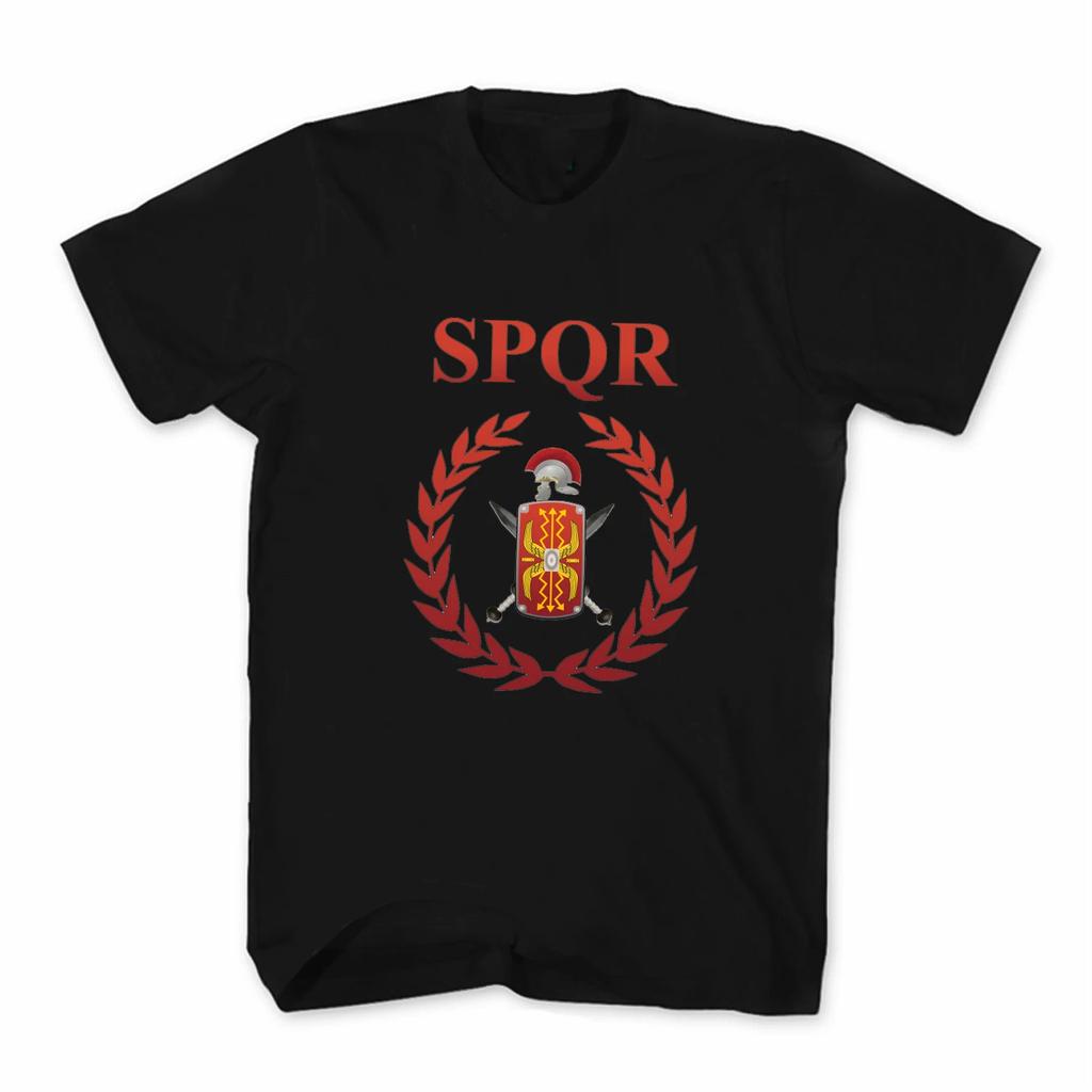 SPQR Вооружение Римского Легионера Футболка Римского Легиона Spqr Летняя Хлопковая С Коротким Рукавом Круглый Вырез Мужская Футболка Новая S3XL