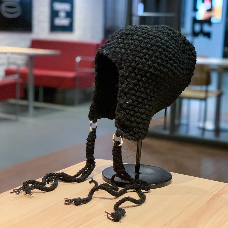 Корейская зимняя теплая шапка-бомбер для женщин, зимняя летчик-шлемник, вечеринка 2000 года, защита ушей, шапки-ушанки, русские шапки-ушанки