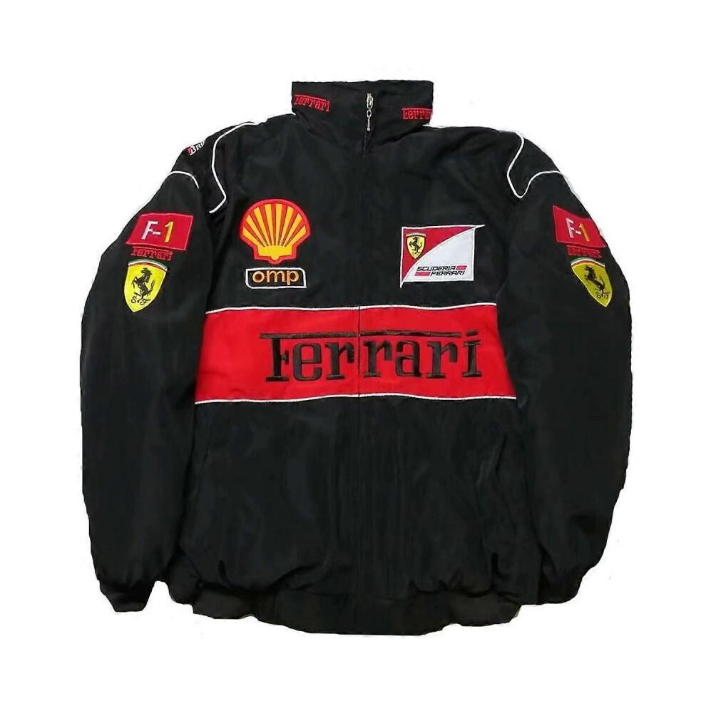 (XL, Черный корпус) Новый летний тонкий гоночный костюм F1 спортивная куртка гоночный костюм в стиле колледжа ретро