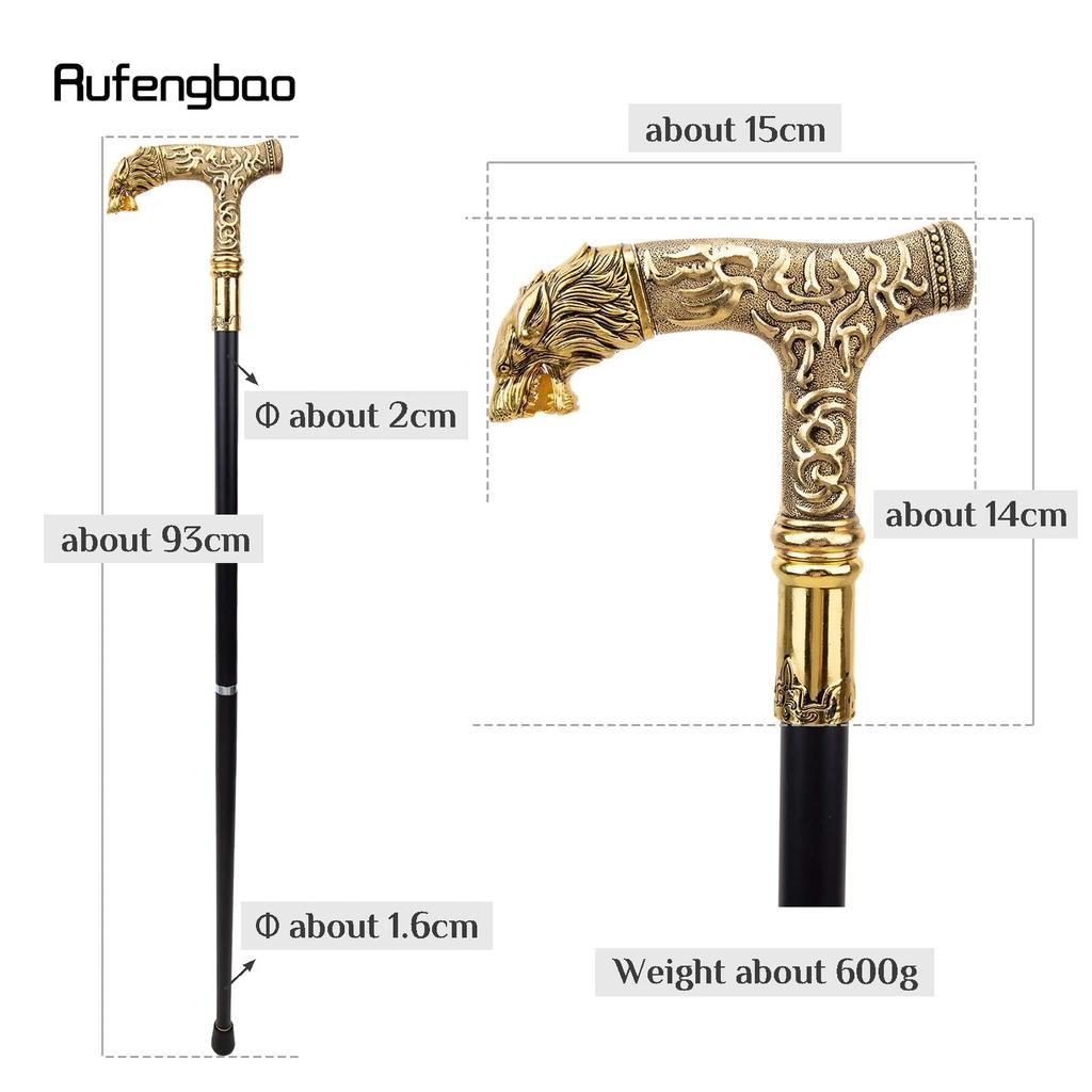 Ручка золотого волка, роскошный узор, трость для вечеринки, модная элегантная трость, декоративная ручка для трости, ручка Crosier 90 см