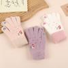 Women's Winter Snowman Embroidered Plush Touchscreen Gloves