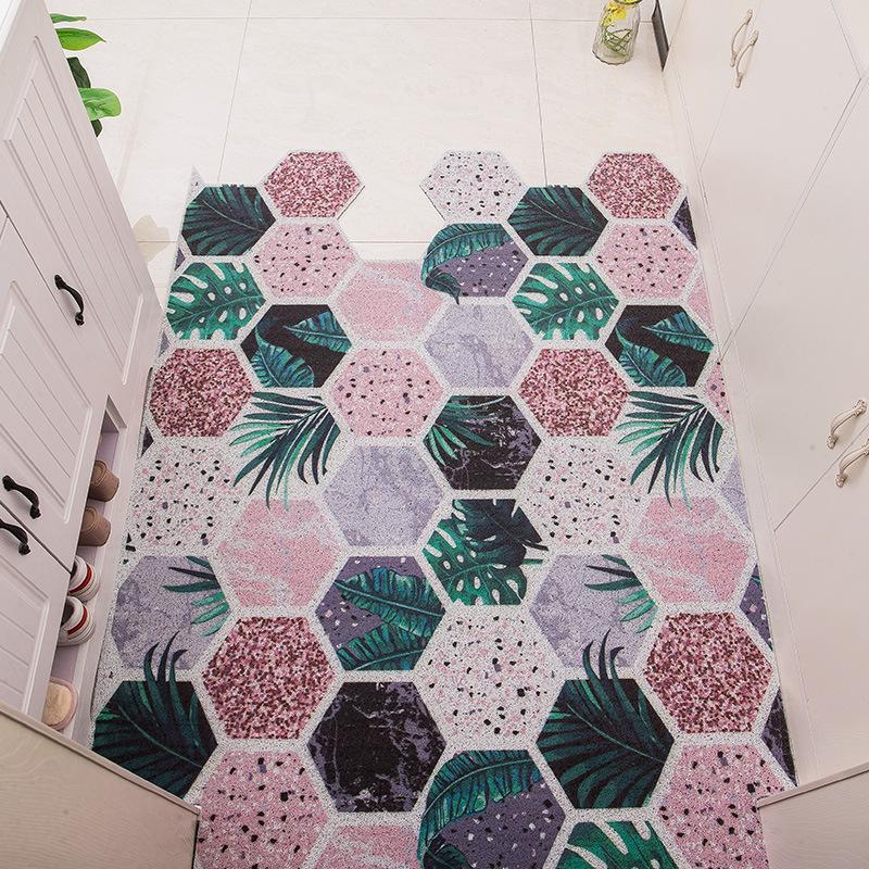 Кухонный коврик нестандартной формы, Скандинавский минималистичный ковер, Противоскользящий, ПВХ коврик с шелковой петлей для двери, Входной коврик для вытирания, Пылевой ковер