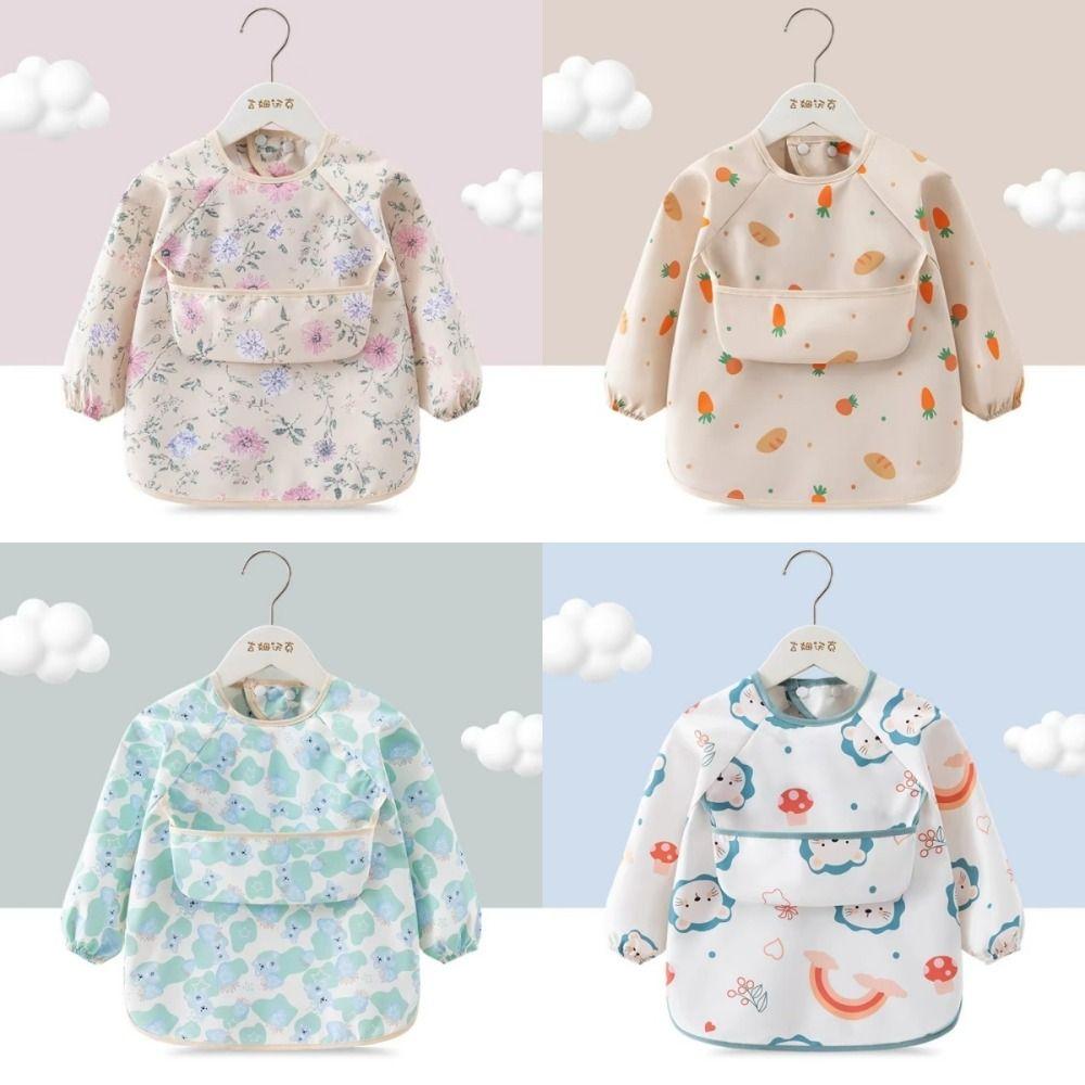 Rice Pocket Child Feeding Bib Feeding Blouse Toddler Bibs New Long Sleeve Apron