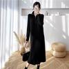 Women's Temperament Knitted Sweater Medium and Long Fashion Pullover Sweater Loose Zipper Bottom Dress