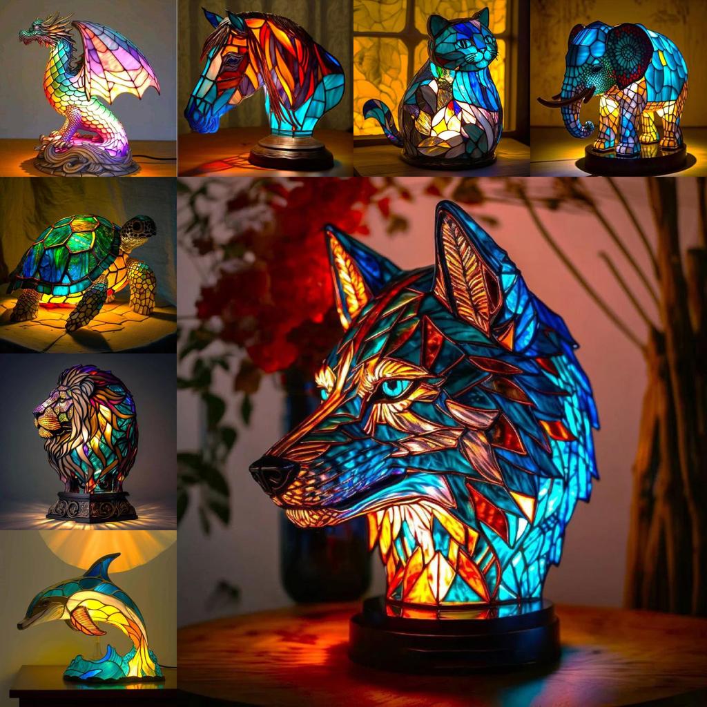 Metal Bebetter Flat Tabletop Decoration Home Animals Table Lamp Supplies Series